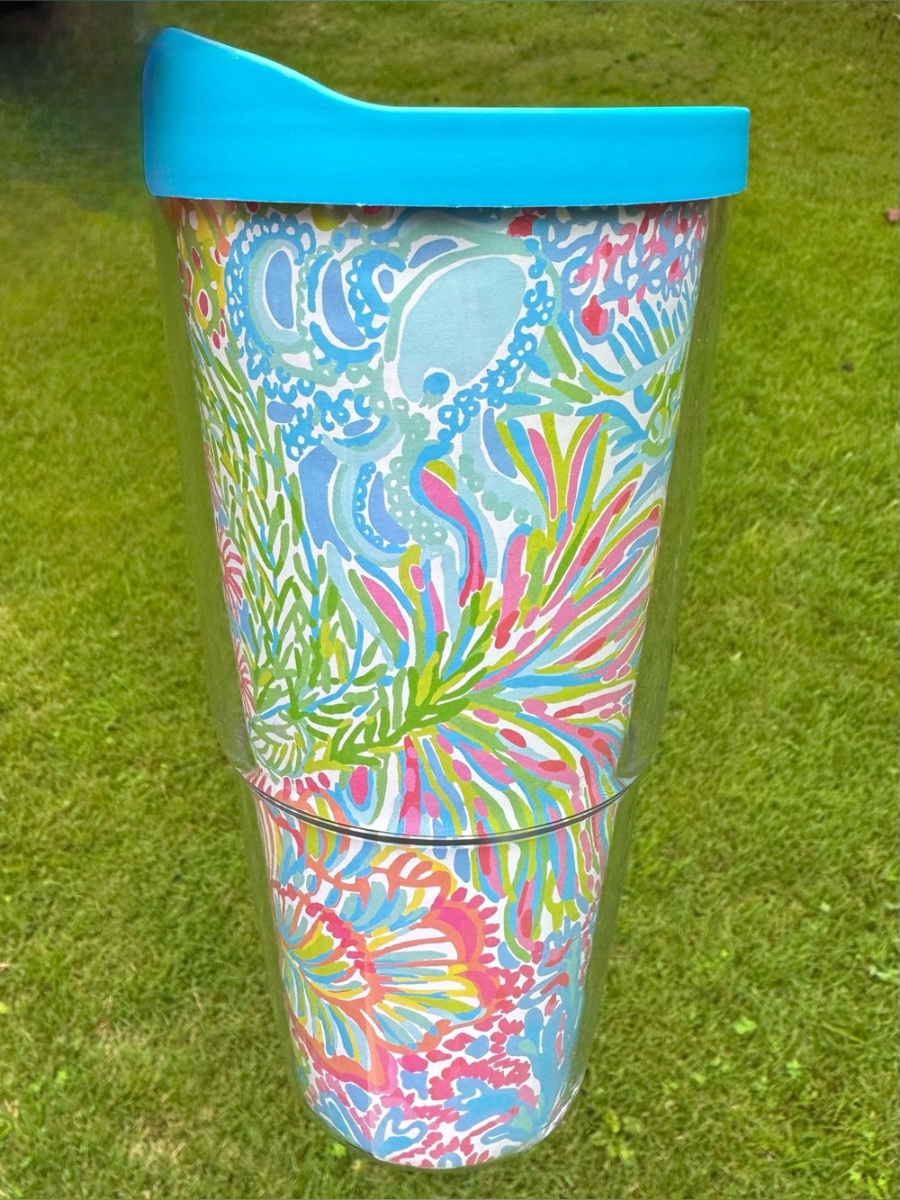 Lilly Pulitzer 24oz Tumbler Tervis Lid • Lovers Coral Print